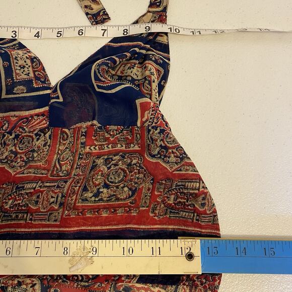 Vintage Baba Chiffon Silk Dress Babydoll Halter Over Layer Y2K Fairy grunge S - Picture 2 of 11